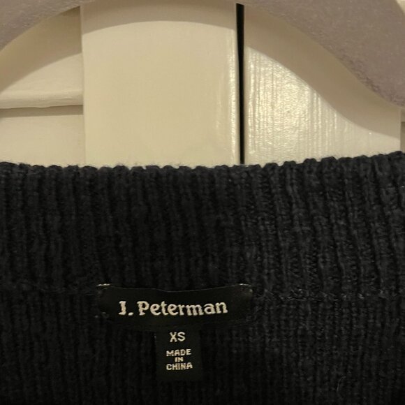 J. Peterman sweater women crewneck boatneck ribbed textured navy blue XS - Picture 5 of 9